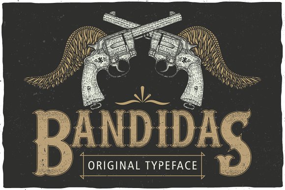 Пример шрифта Bandidas Label Font #1